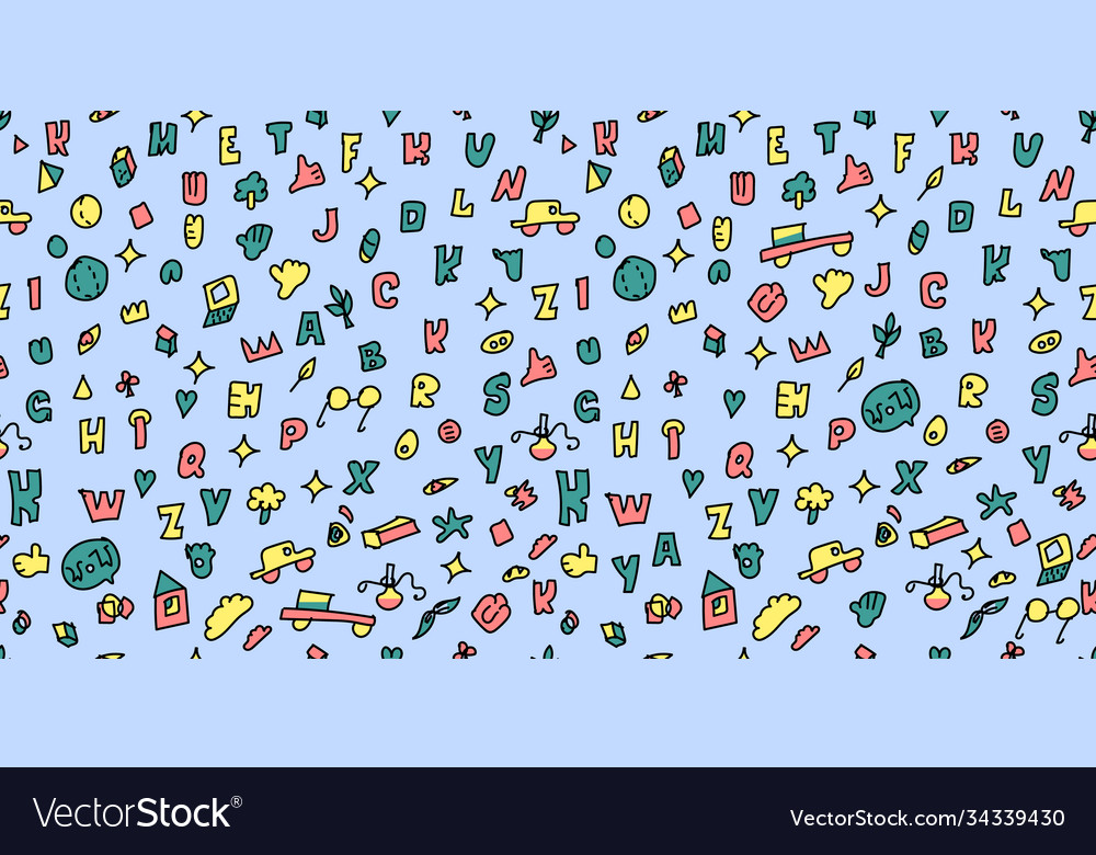 Blue seamless repeat pattern letters Vector Image Blue seamless repeat pattern letters