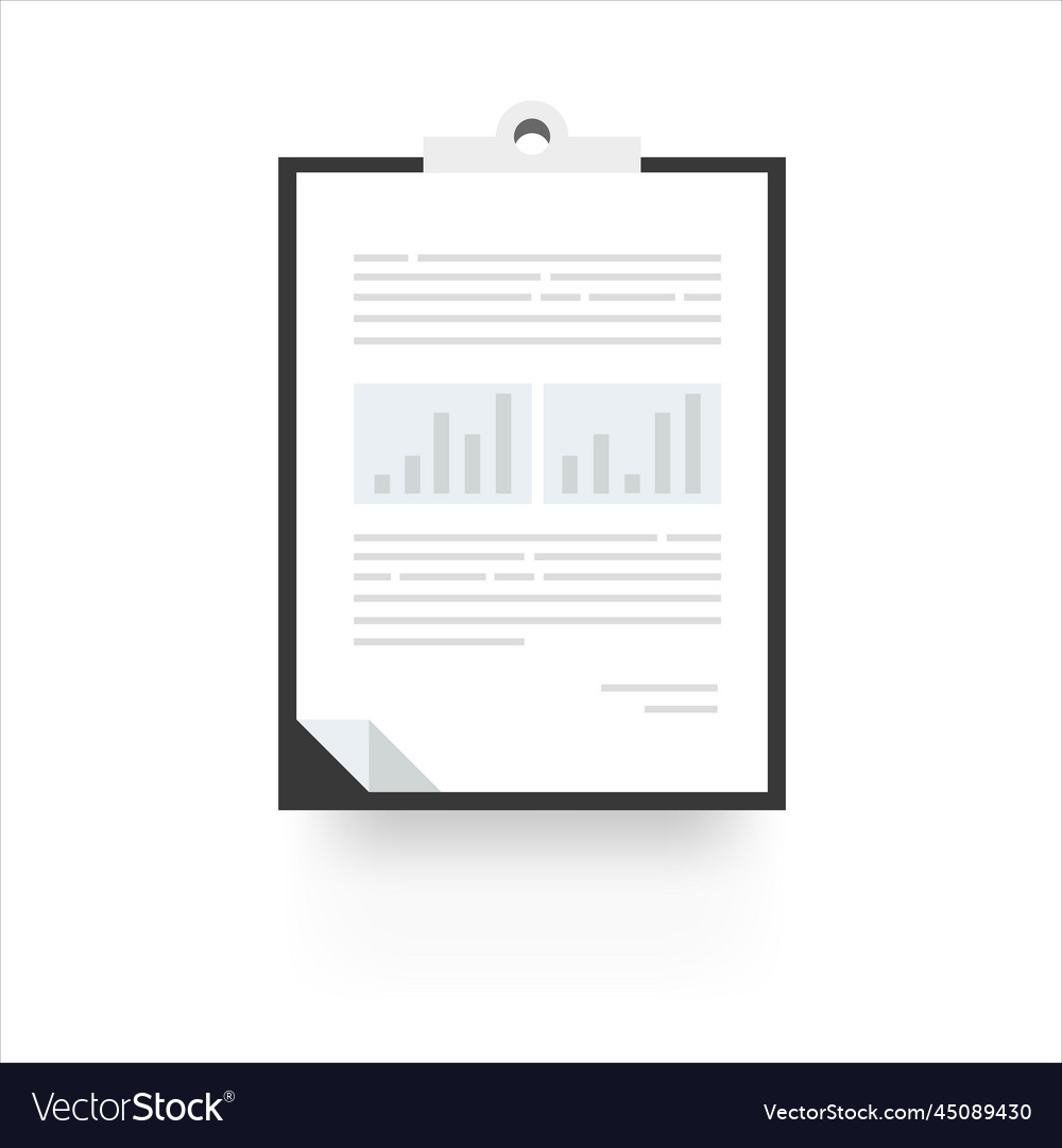 Clipboard paper document graph chart icon vector image Clipboard paper document graph chart icon