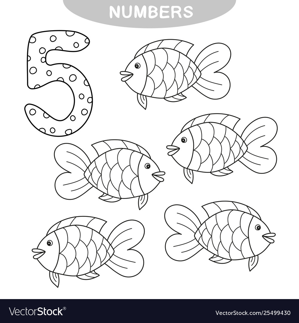 Educational game - learning numbers coloring book Vector Image