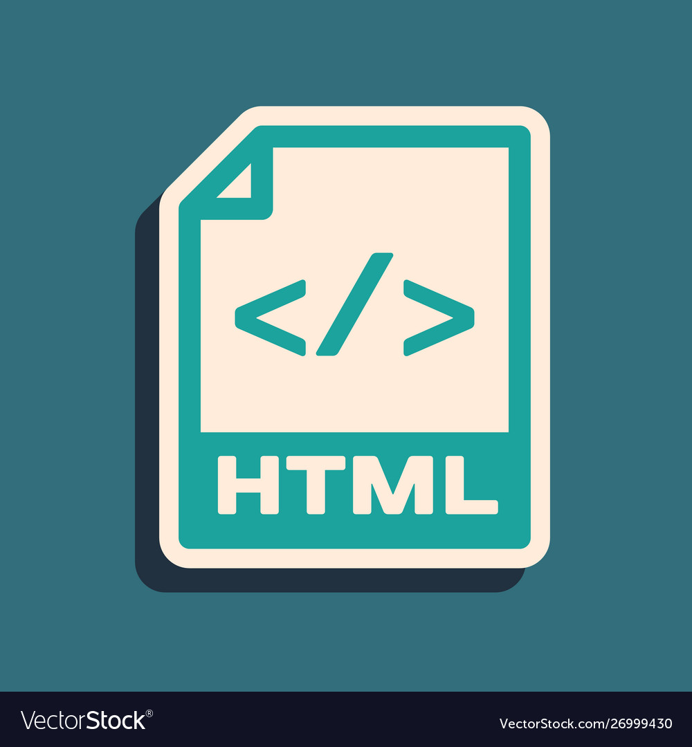 Green html file document download button vector image Green html file document download button