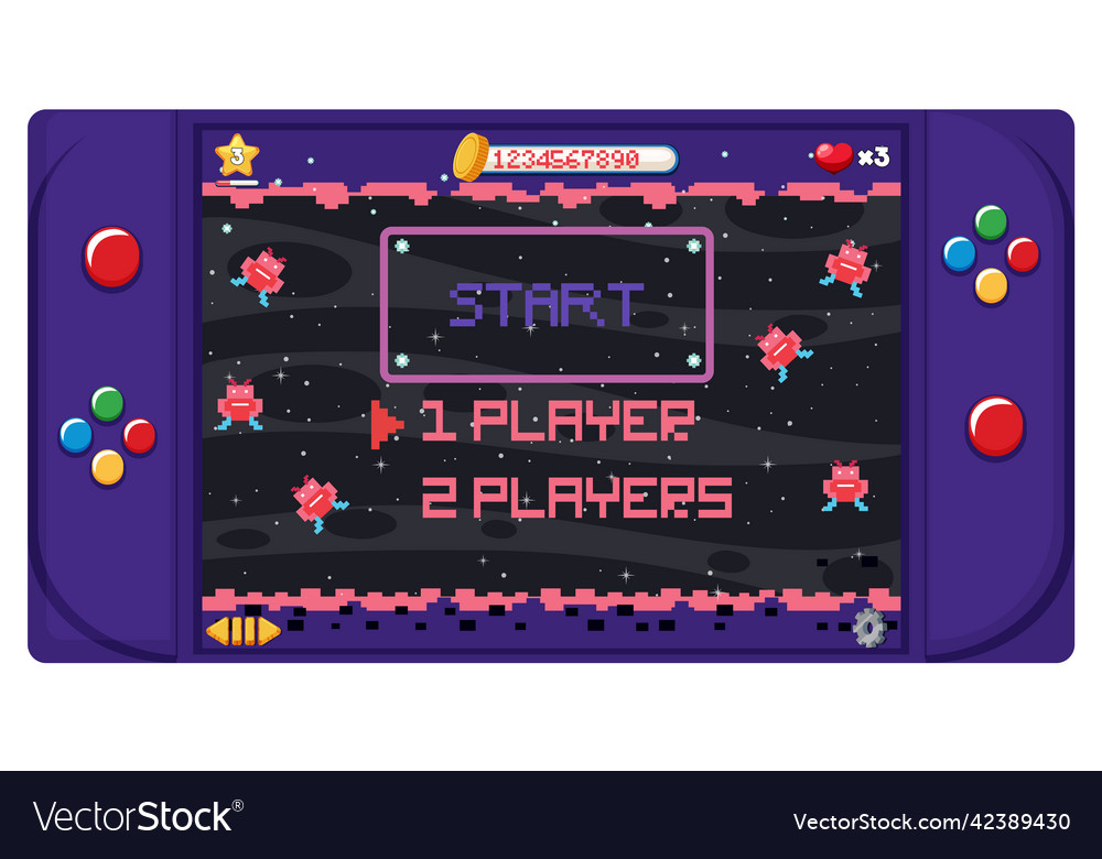 Handheld game console isolated Vector Image Handheld game console isolated