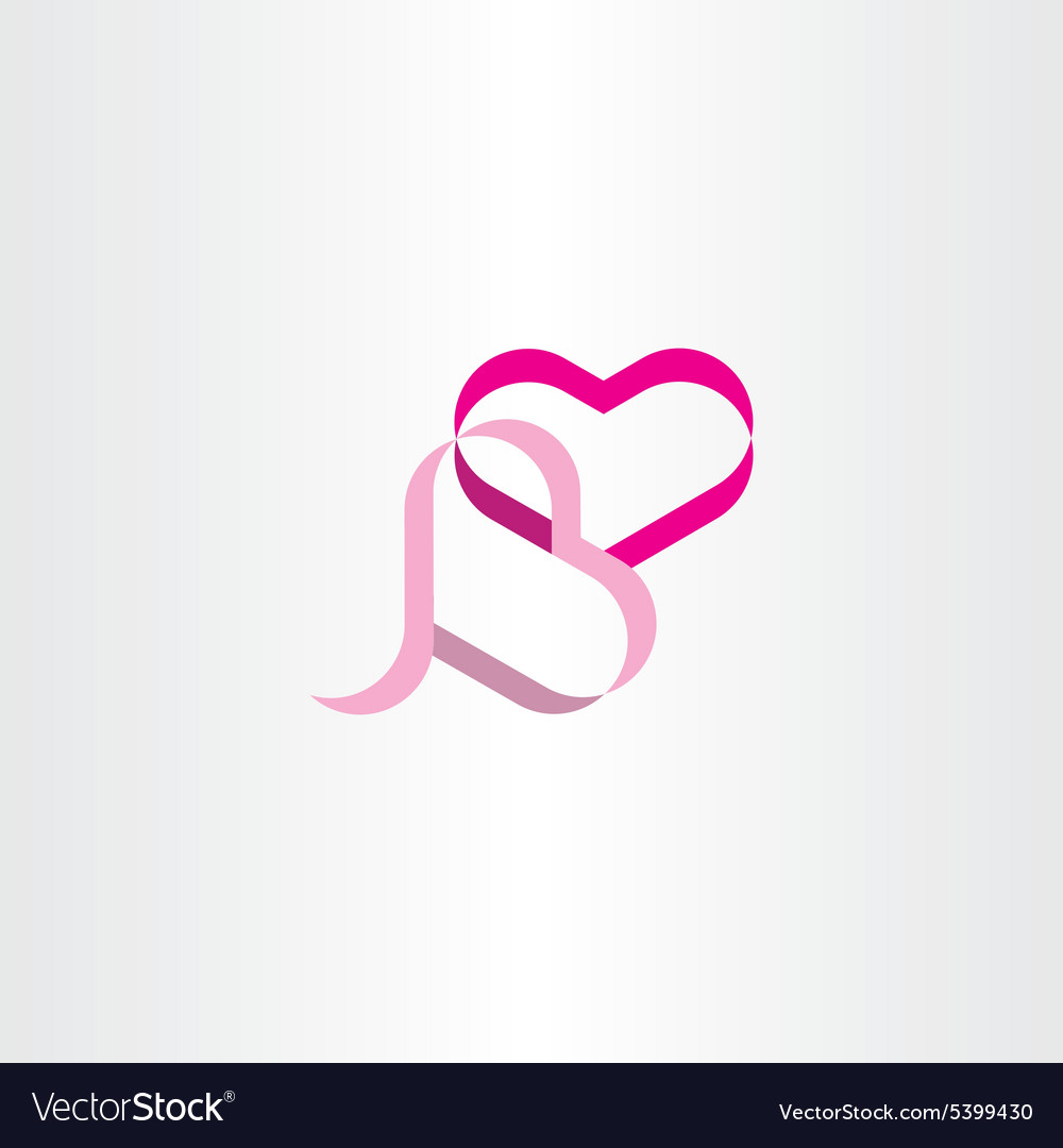 Heart ribbon design element