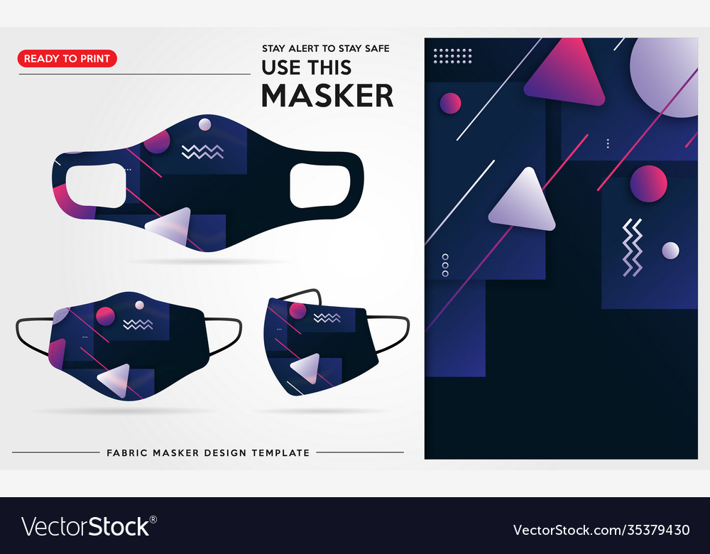Modern protective mask design template Royalty Free Vector