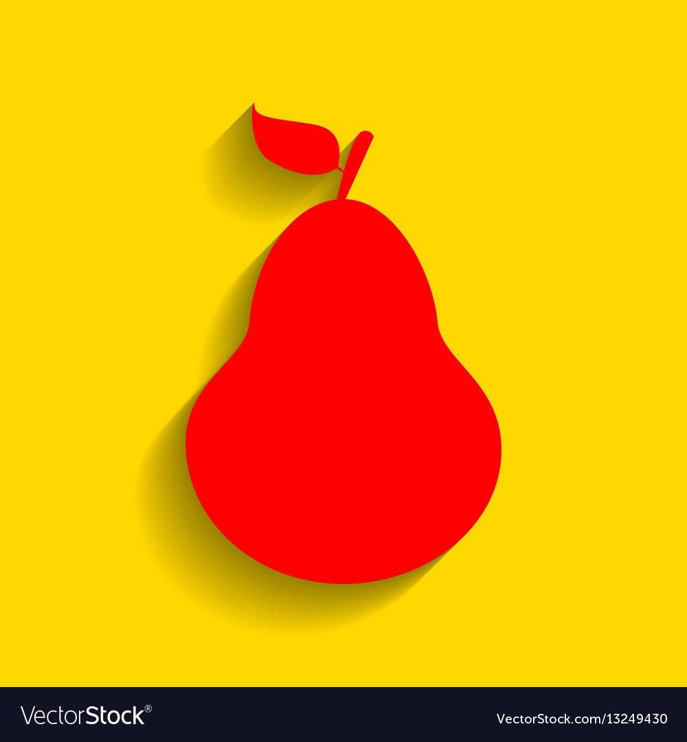 Pear sign red icon with soft