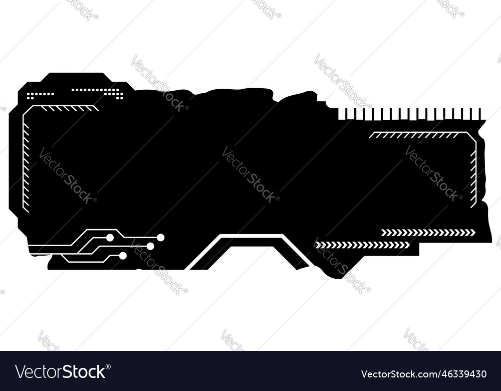 Rectangular design clipart in tech style isolated