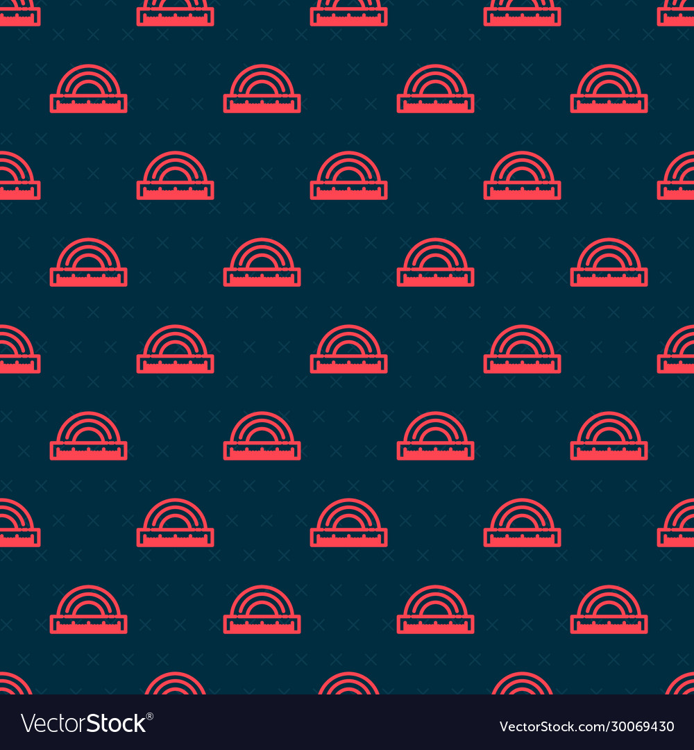 Red line protractor grid for measuring degrees vector image Red line protractor grid for measuring degrees