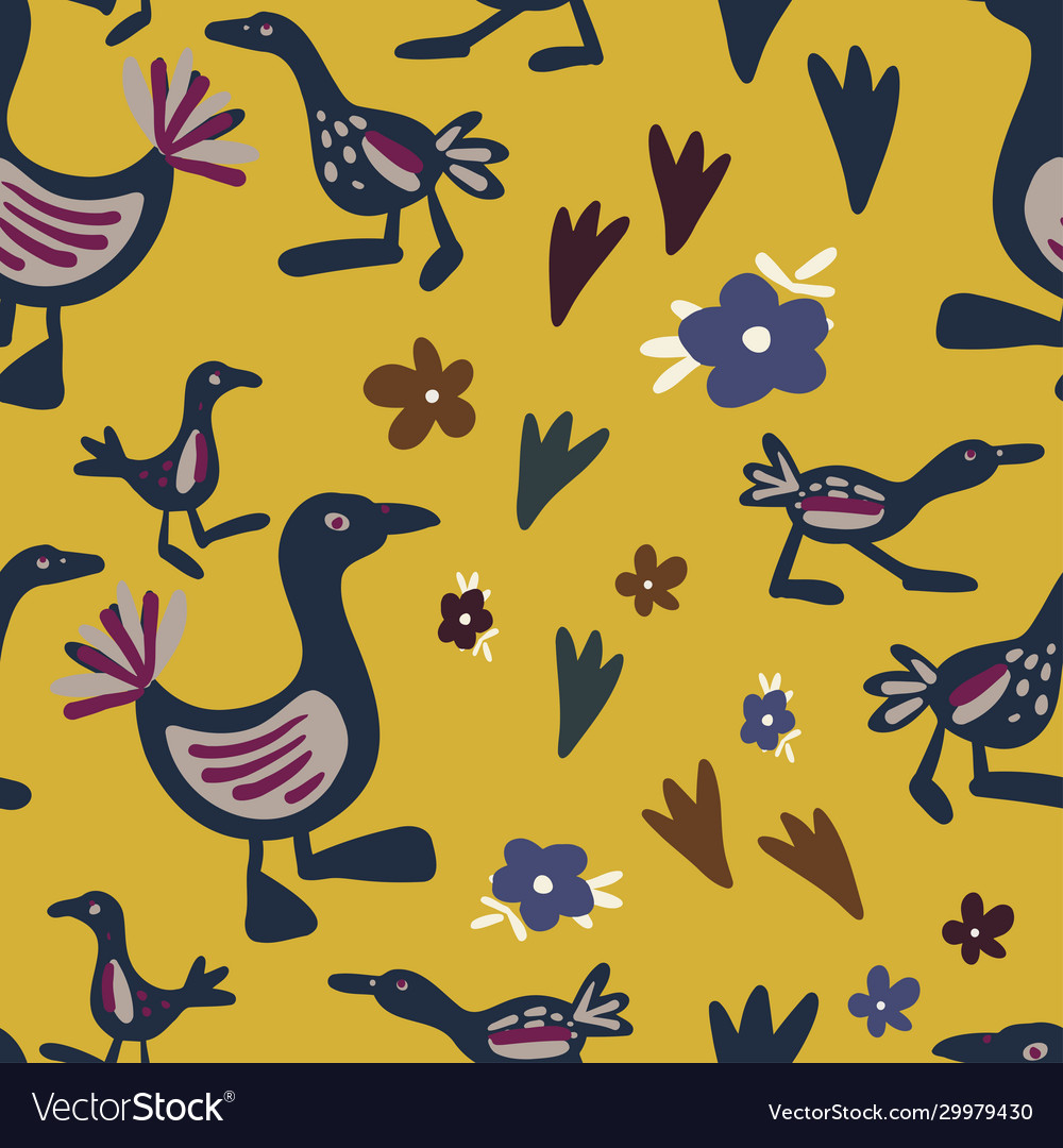 Seamless colourful pattern with decorative vector image Seamless colourful pattern with decorative