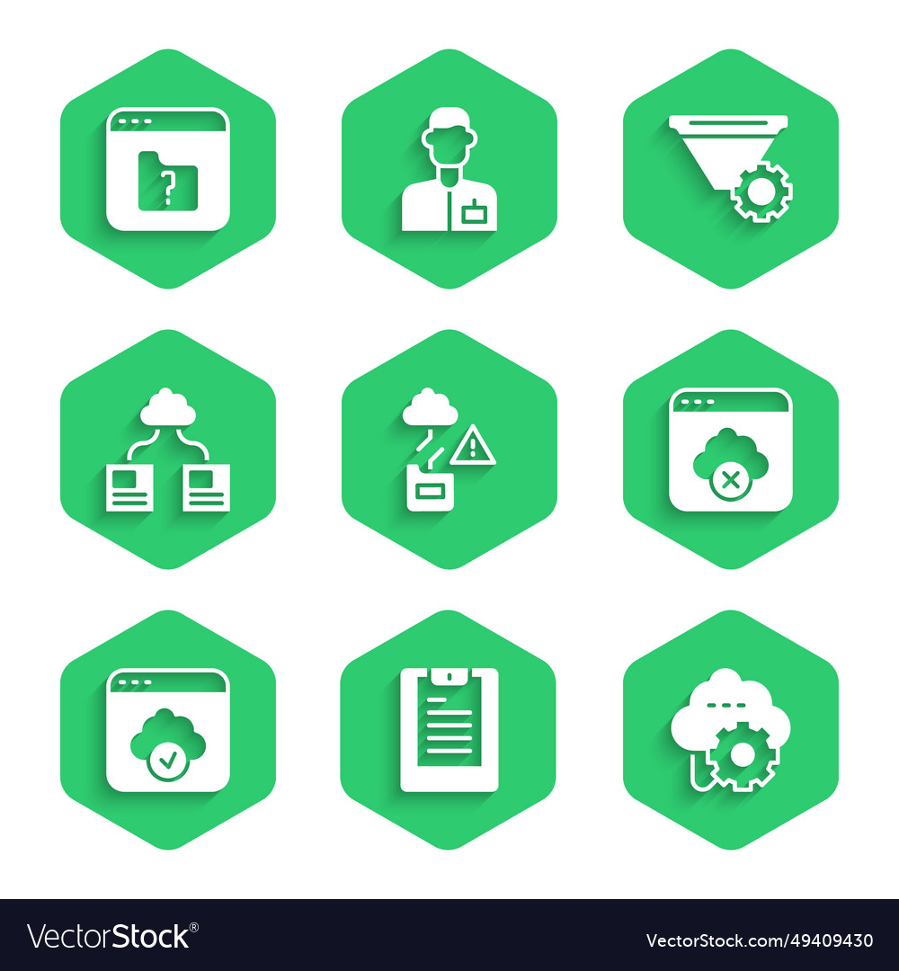 Set cloud technology data transfer server vector image Set cloud technology data transfer server