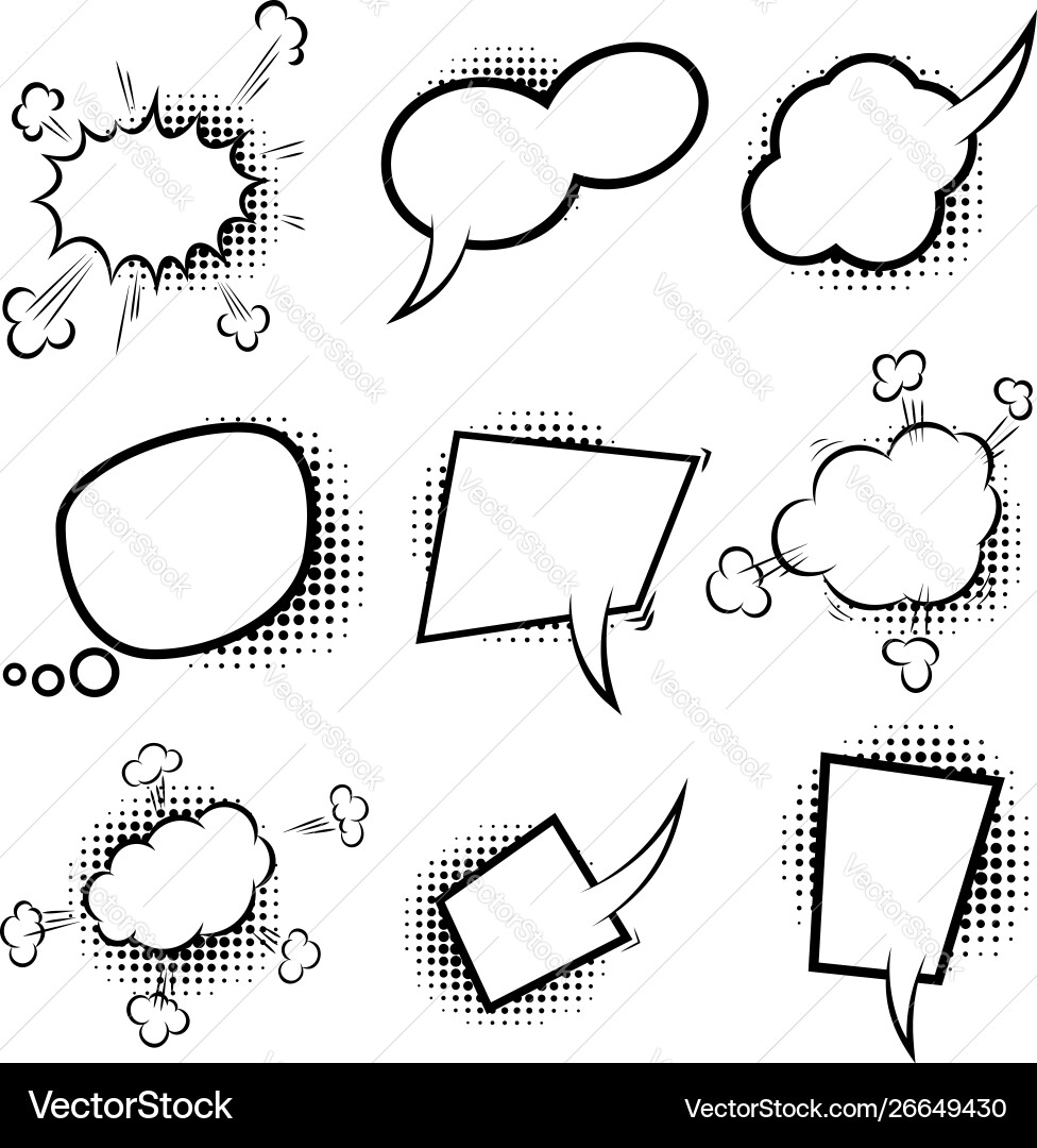 Set empty comic style speech bubbles with Vector Image