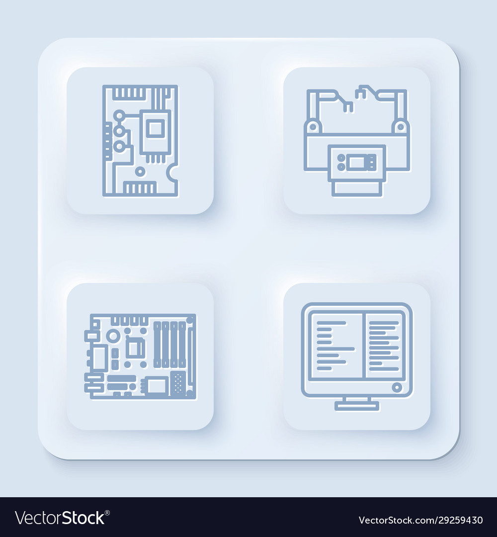 Set line electronic computer components