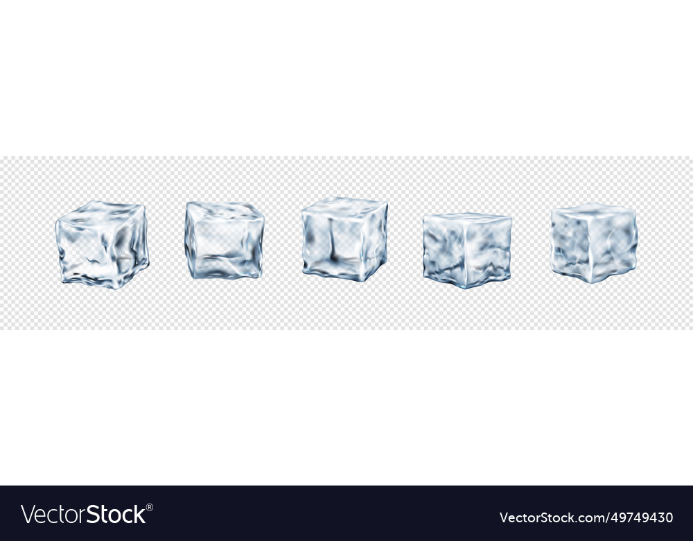 Funkelnde Eiswürfel realistisches Set