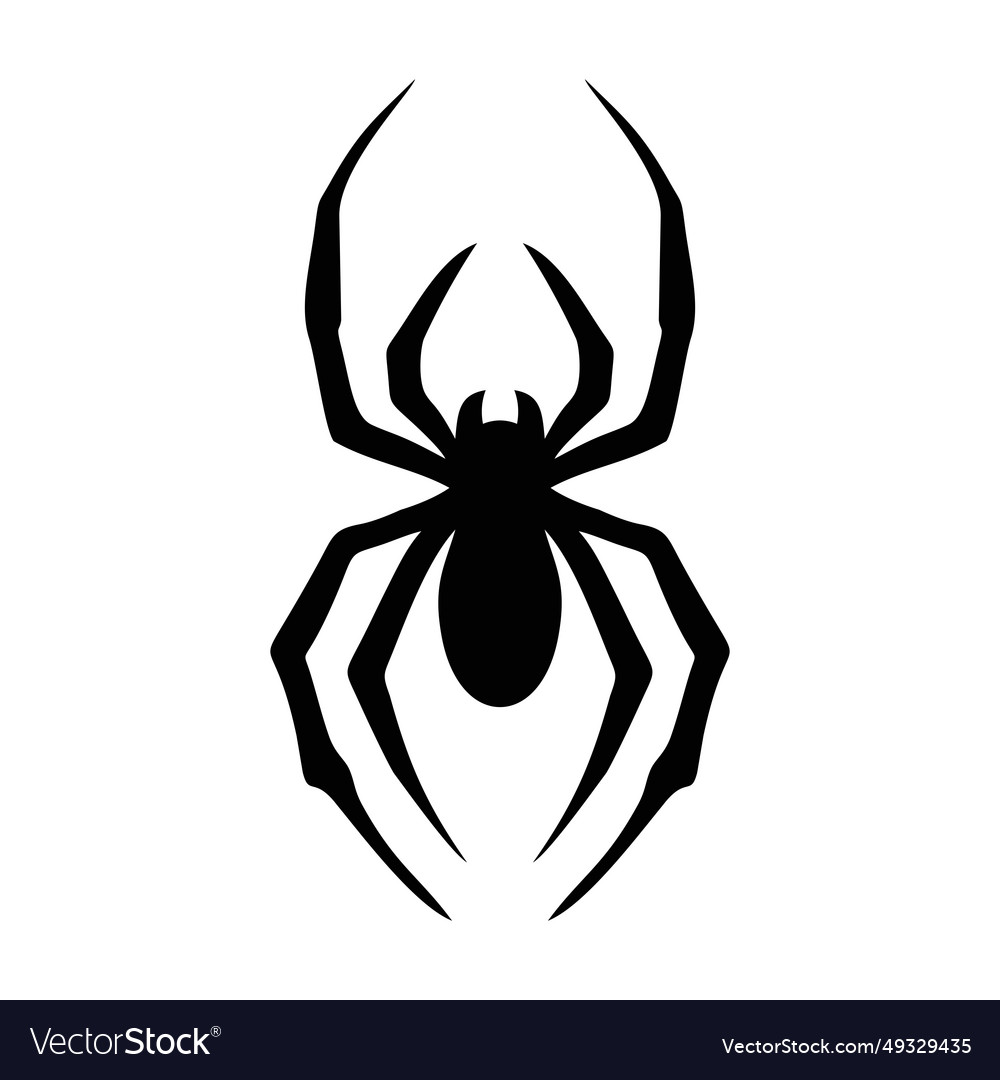 Black spider icon silhouette isolated