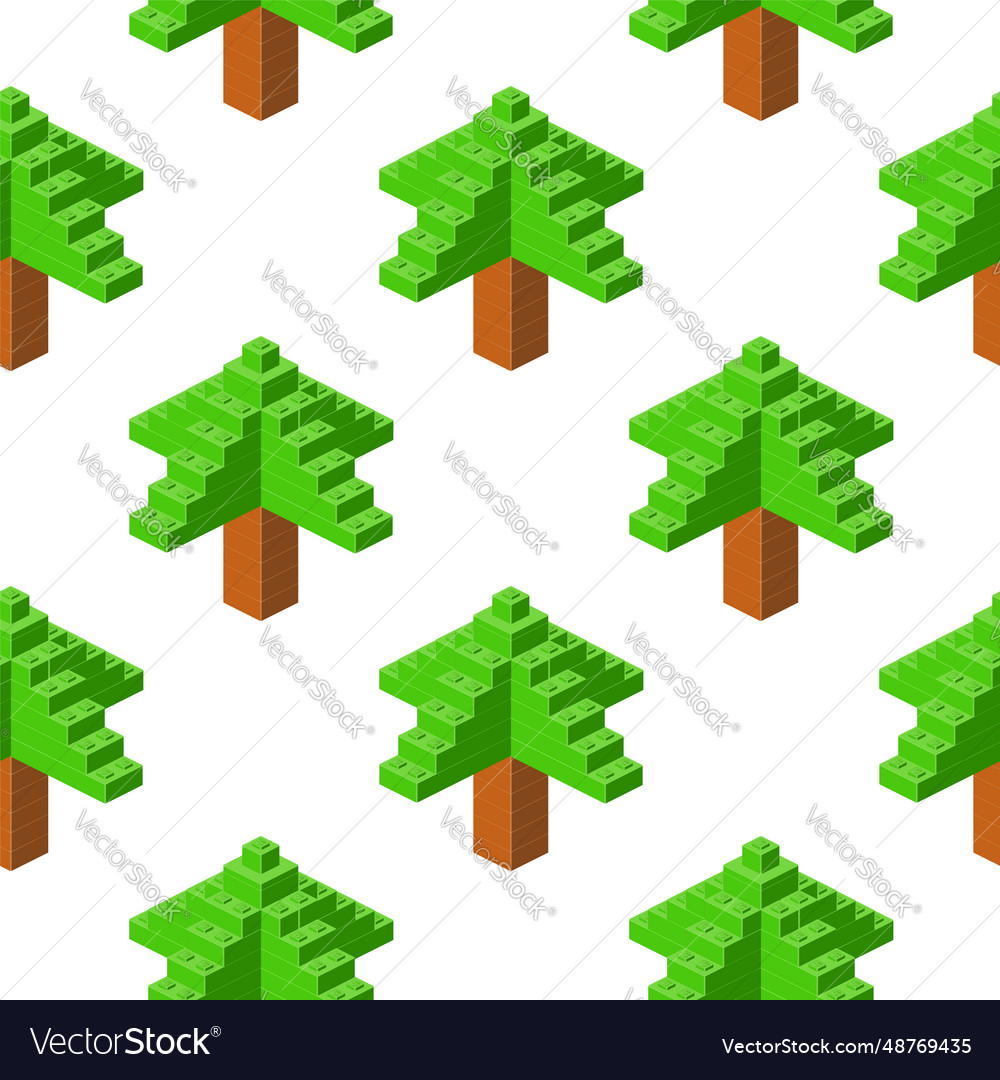 Christmas tree pattern in isometry vector image Christmas tree pattern in isometry