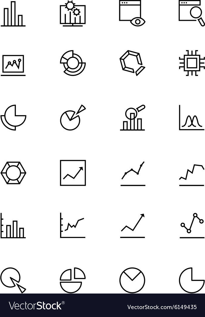 Data Analytics Line Icons - Chart Set