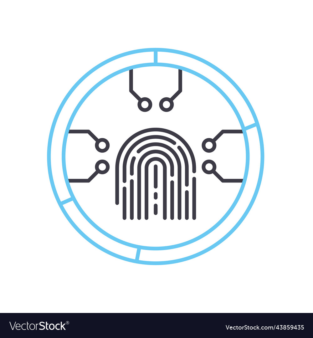 Fingerprint security scan line icon outline vector image Fingerprint security scan line icon outline