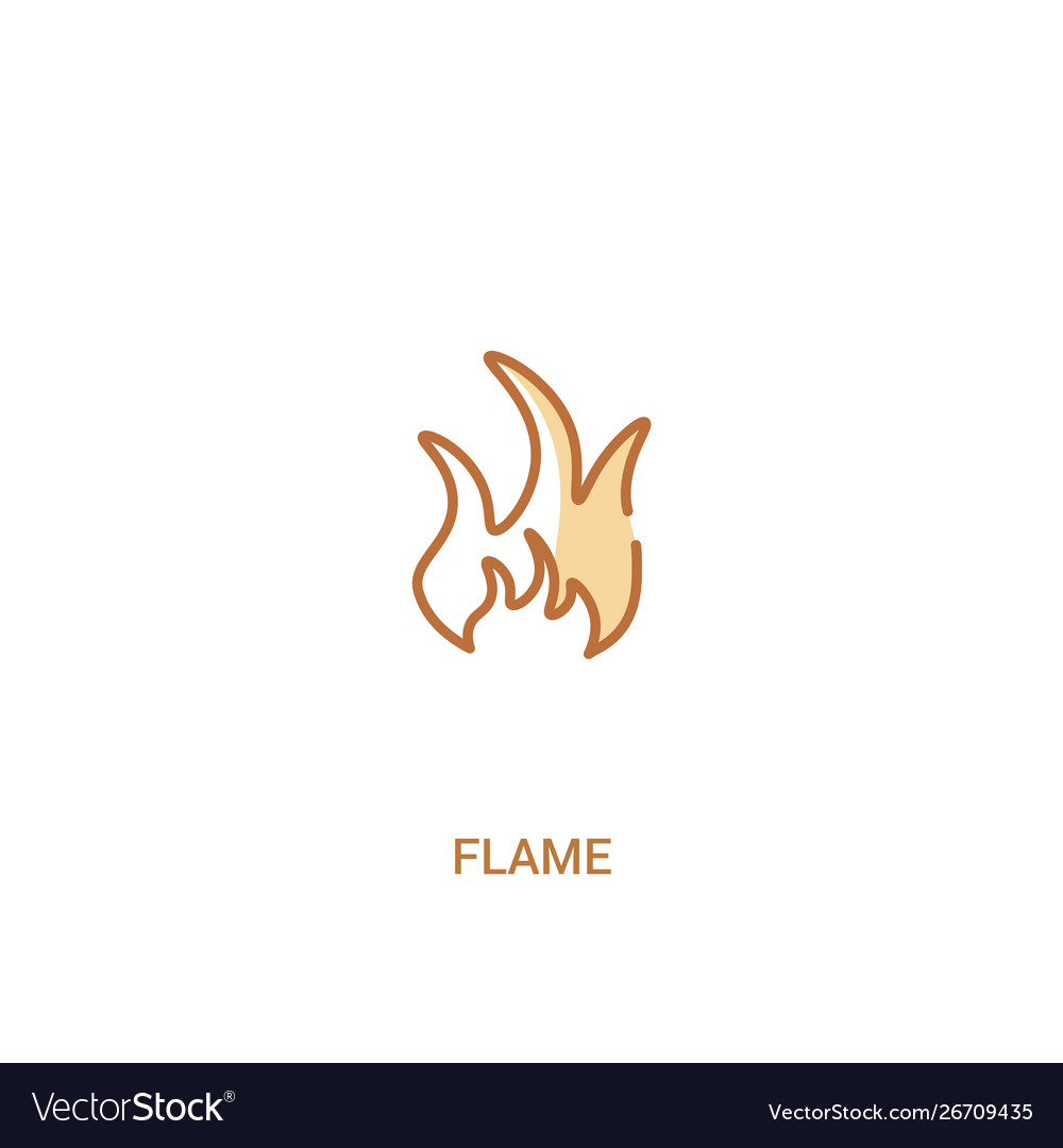 Flame concept 2 colored icon simple line element