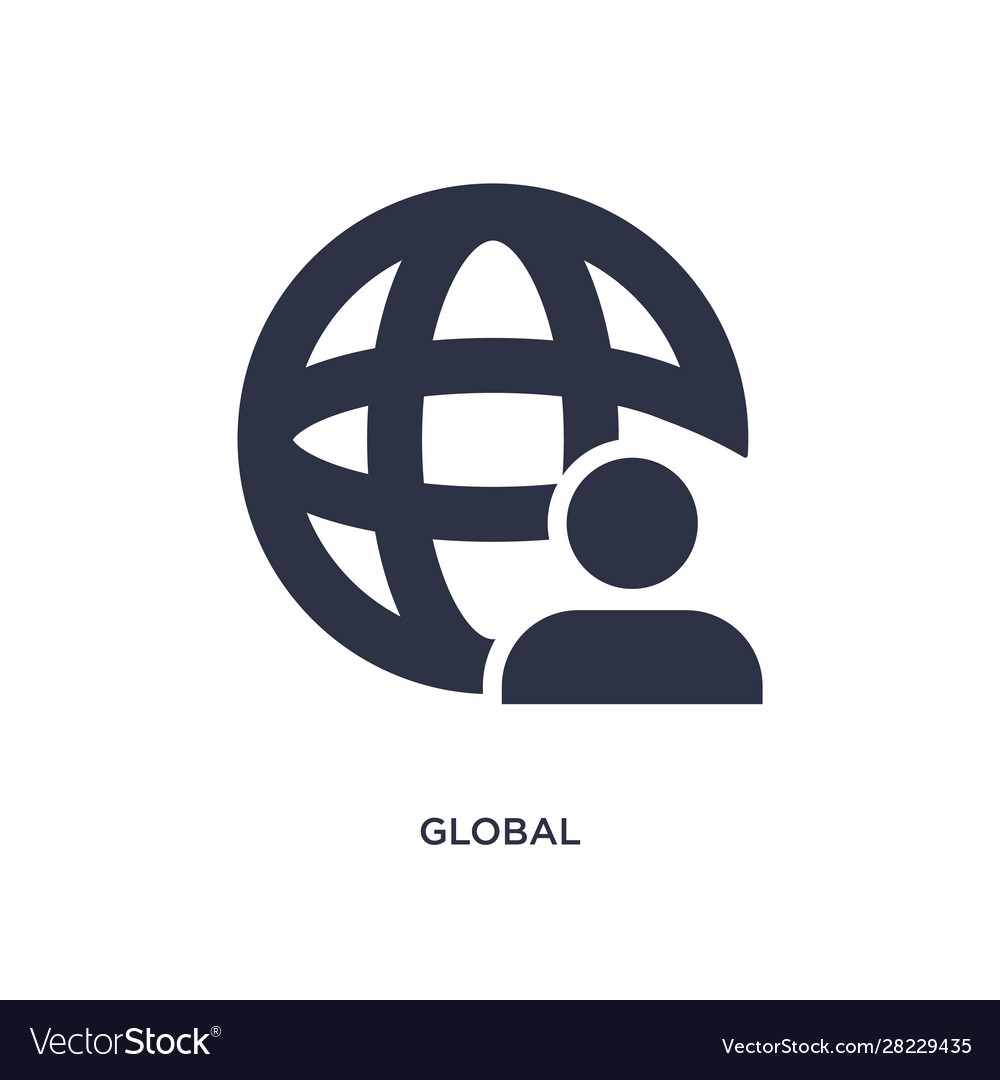 Global icon on white background simple element vector image Global icon on white background simple element