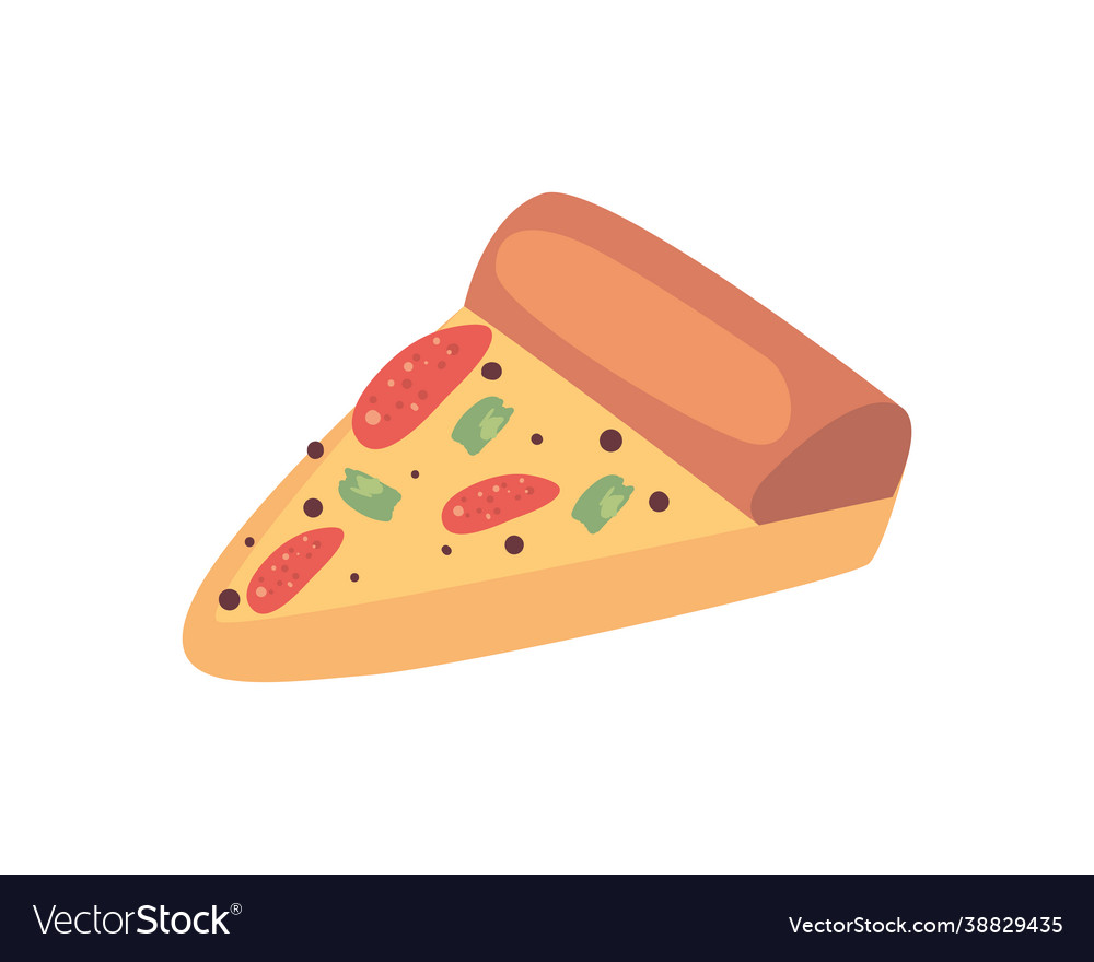 Italian pizza portion Royalty Free Vector Image