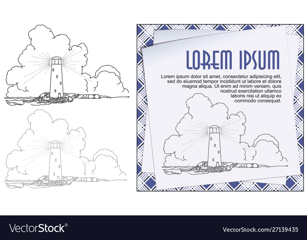 Lighthouse on background clouds stock