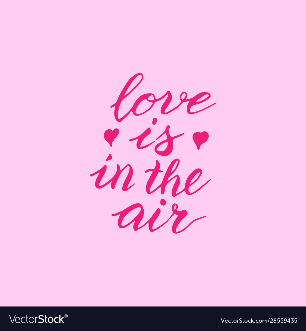 Love is in air pink card greeting valentines