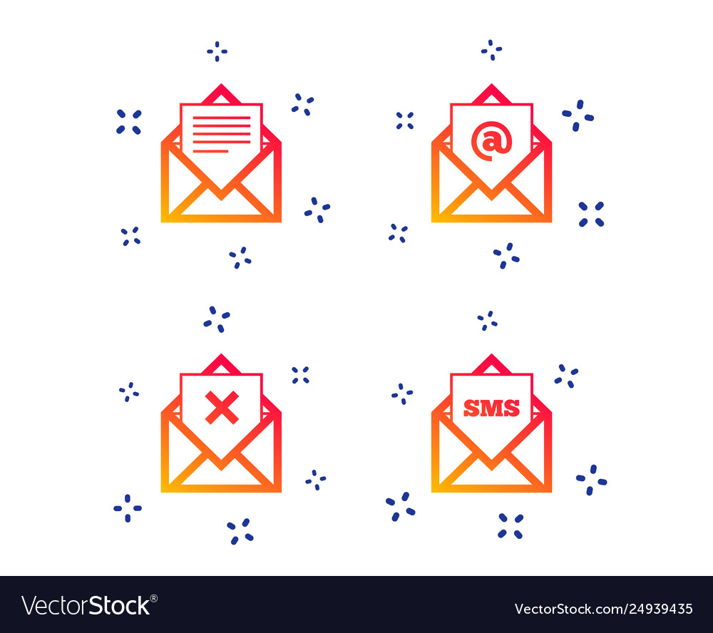 Mail envelope icons message document symbols