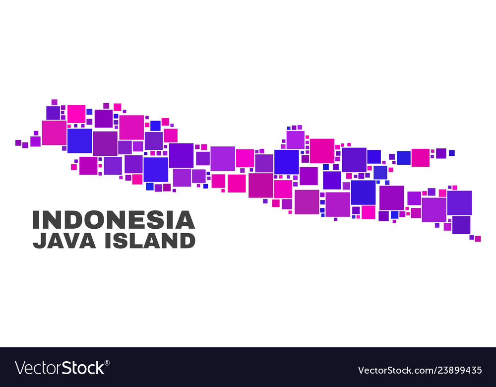 Mosaic java island map of square elements