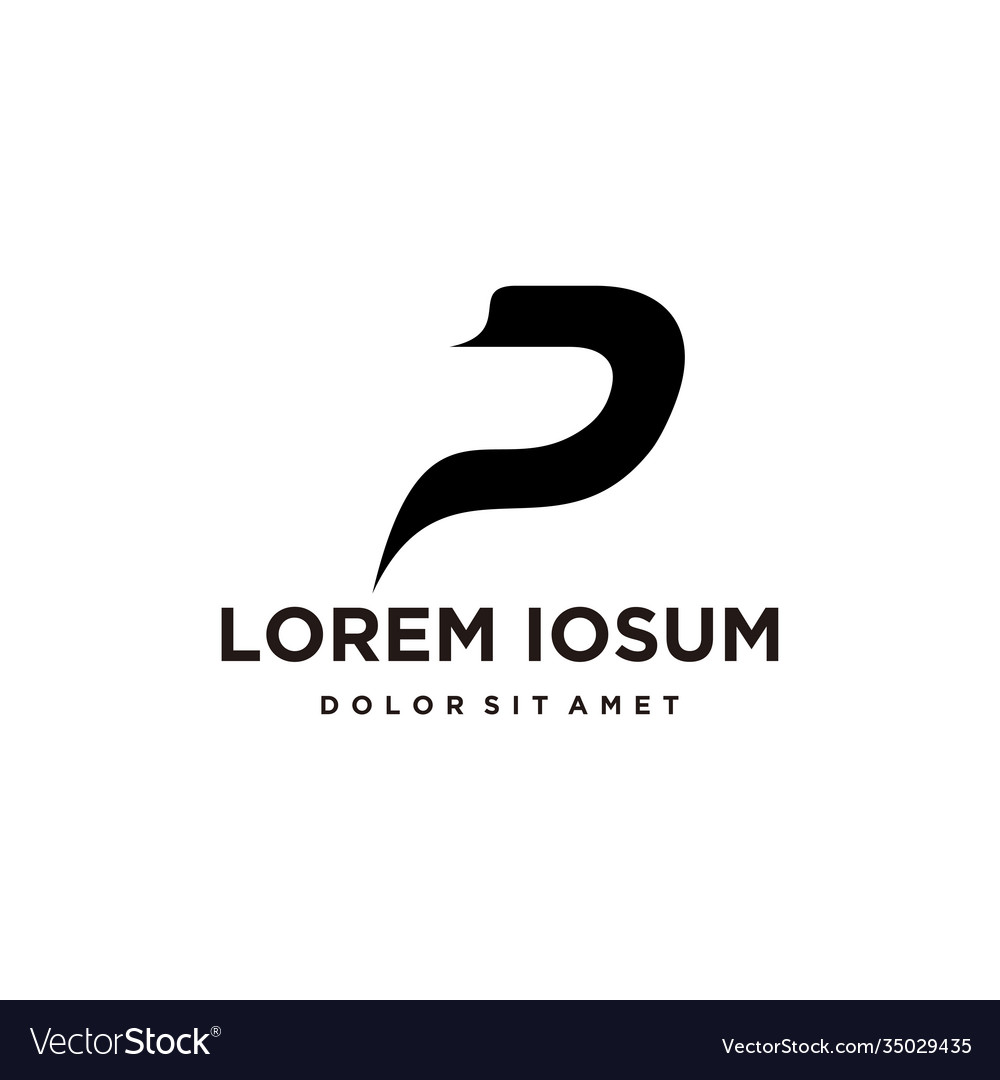 P initial logo design simple minimalist