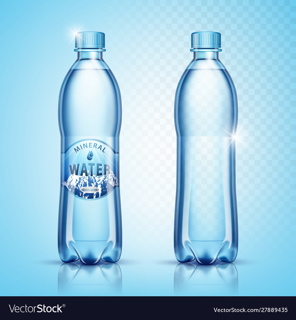 Plastic bottles with water Royalty Free Vector Image