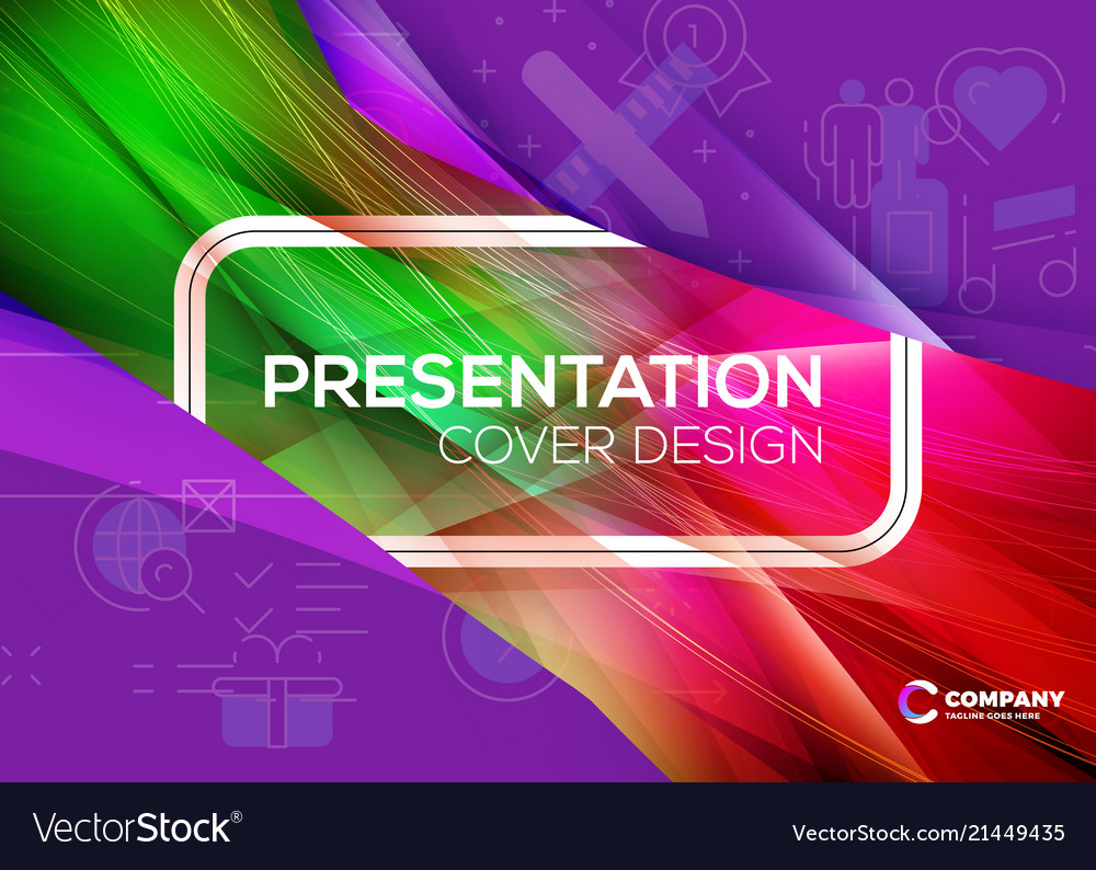 Presentation cover design colorful abstract Vector Image