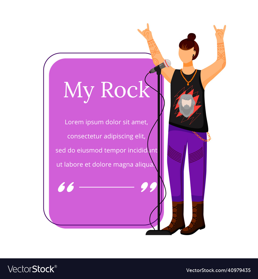 Rock band singer flat color lead vocalist Vector Image