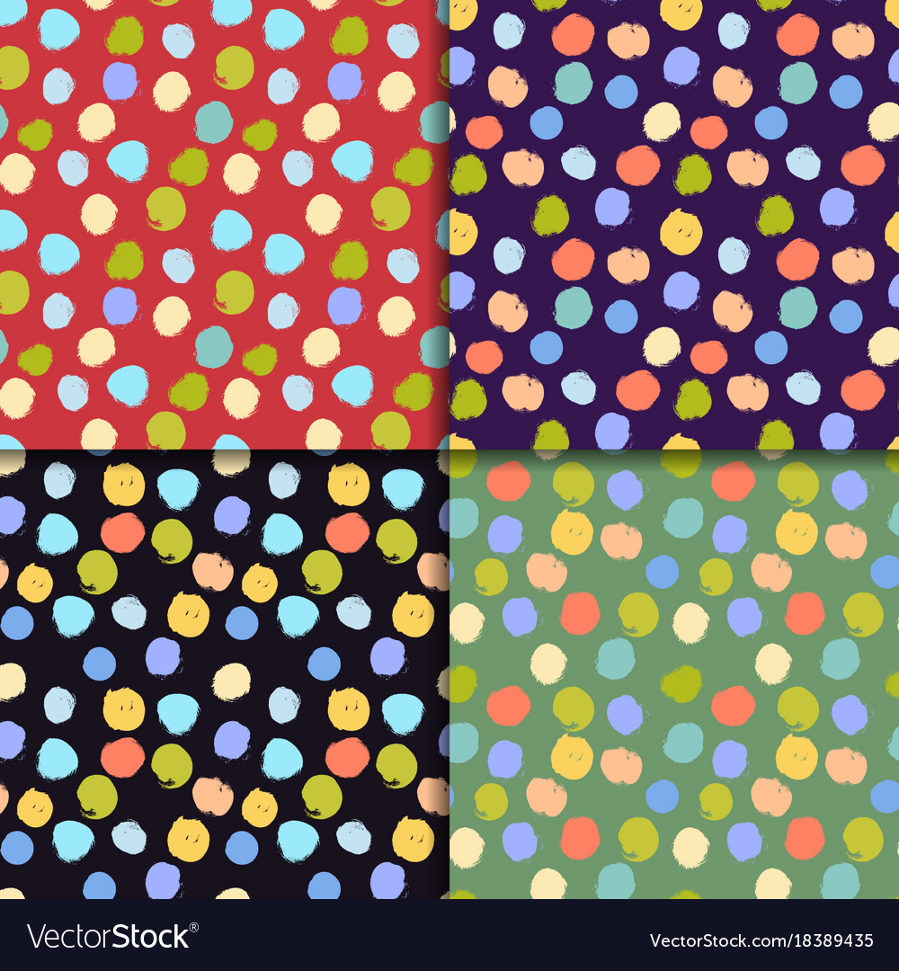 Seamless colorful pattern set with circles