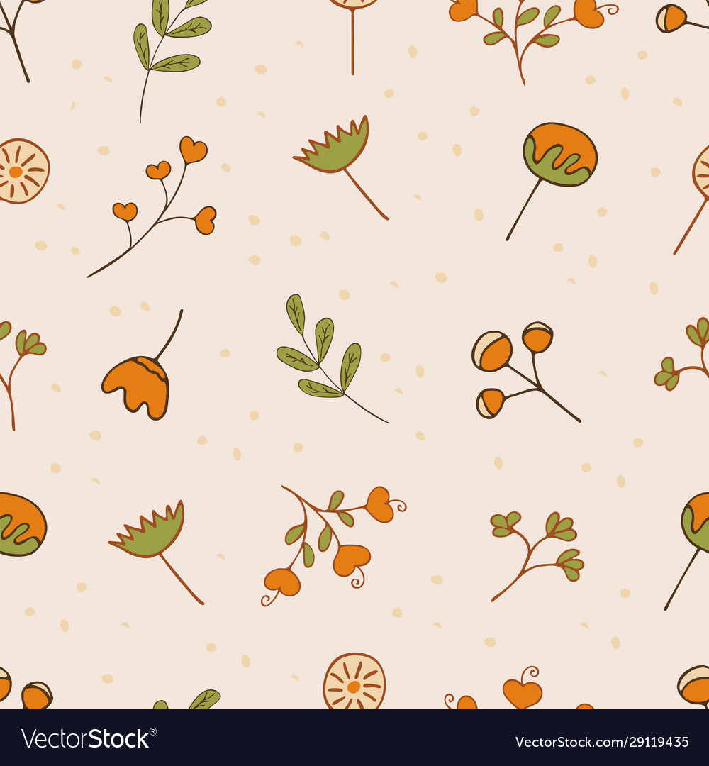 Seamless pattern with spring and summer twigs vector image Seamless pattern with spring and summer twigs
