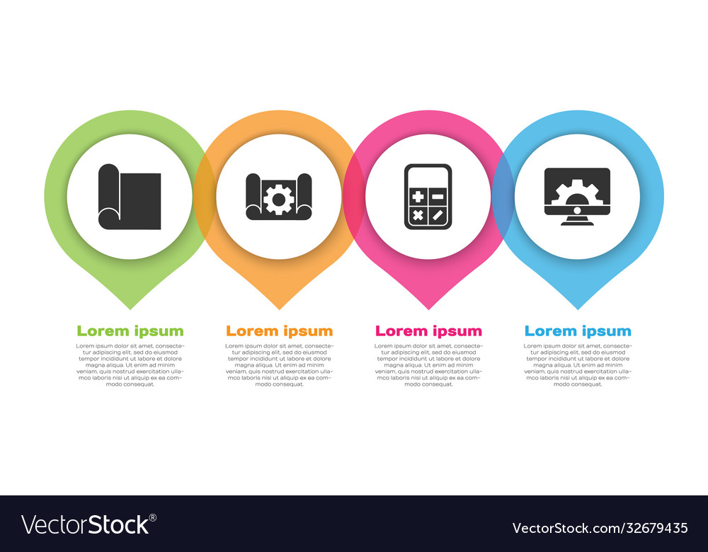 Set graphing paper for engineering vector image Set graphing paper for engineering