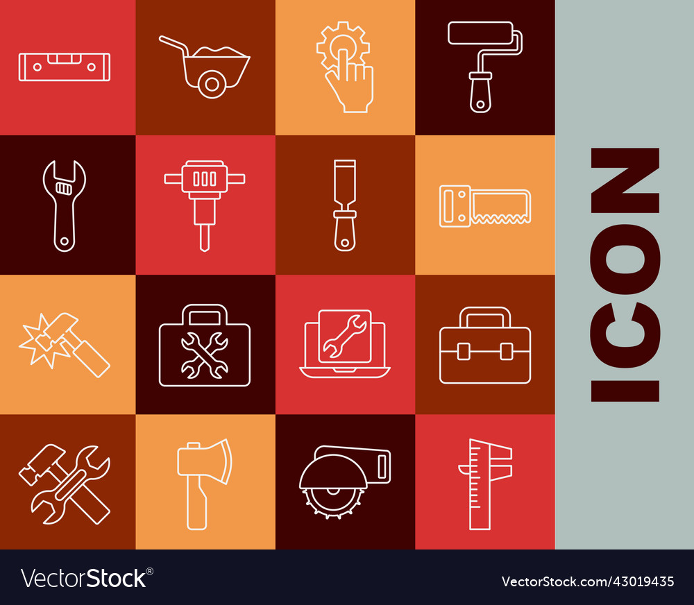 Set line calliper or caliper and scale toolbox Vector Image Set line calliper or caliper and scale toolbox
