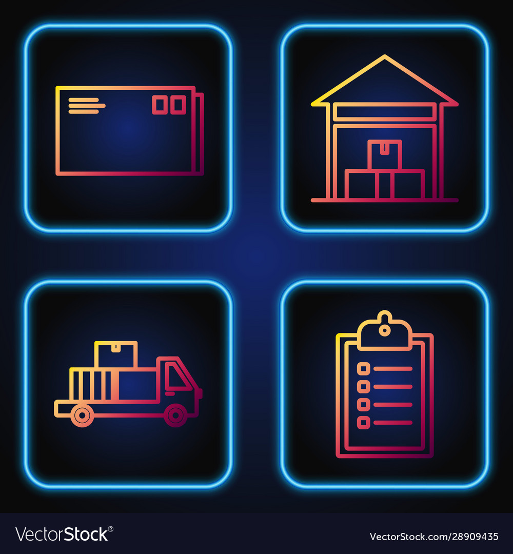 Set line verification delivery list clipboard vector image Set line verification delivery list clipboard