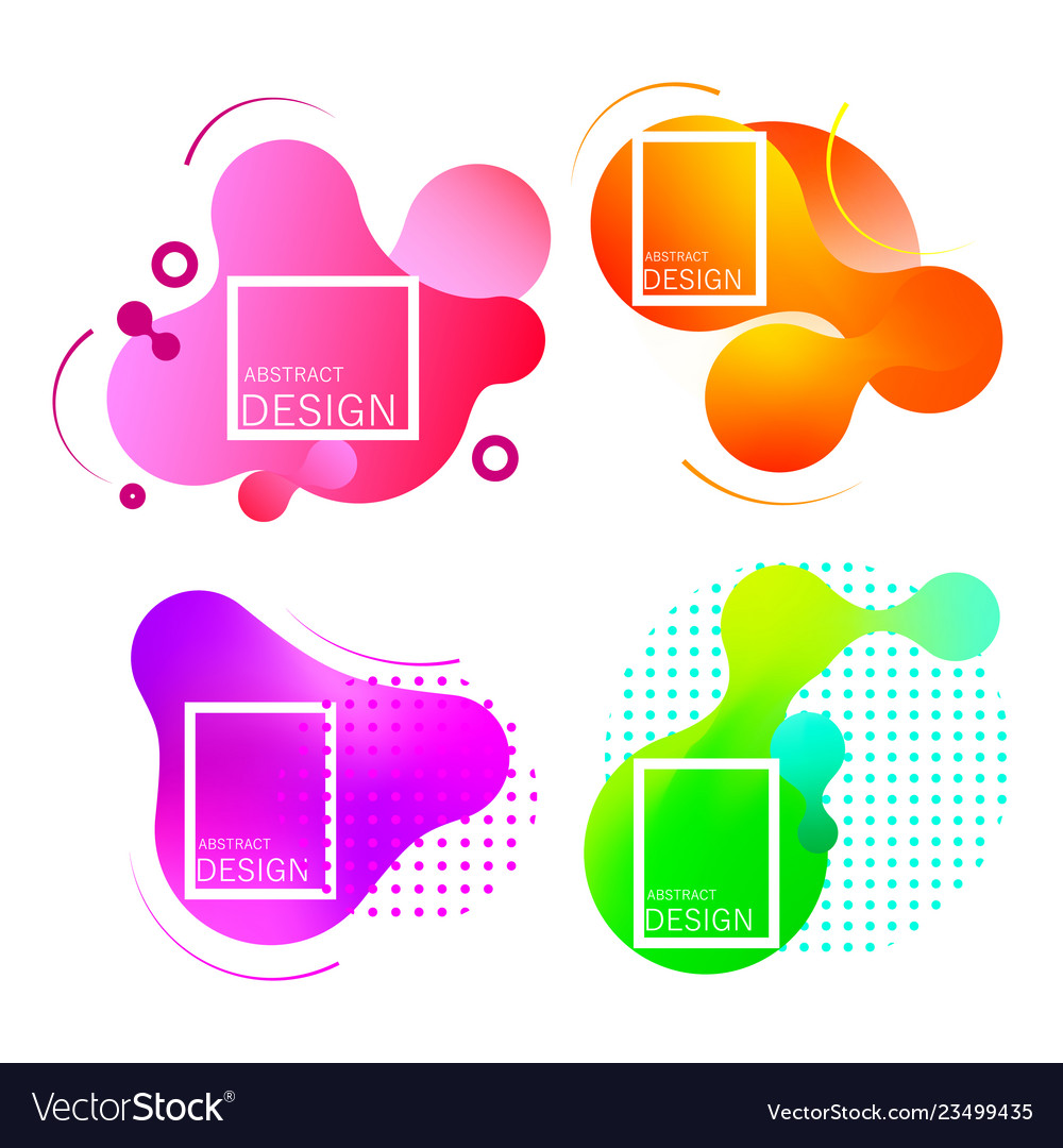 Set of colorful elements gradient abstract