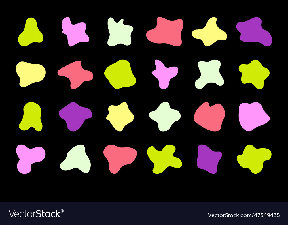 Set of colorful random amoeba shaped elements Vector Image Set of colorful random amoeba shaped elements