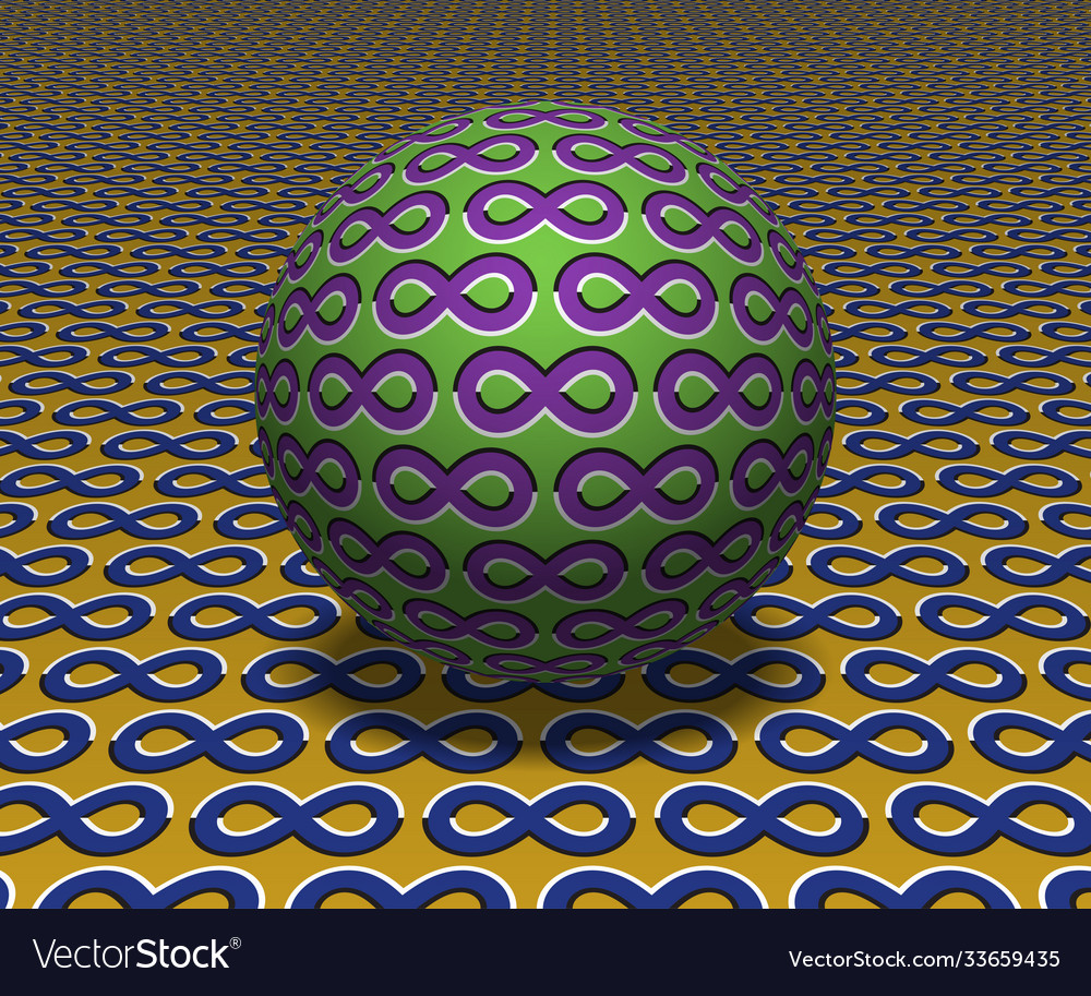 Sphere moves above surface abstract objects