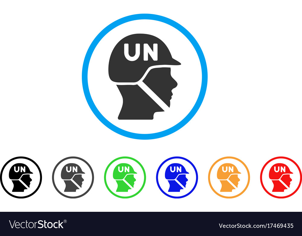 United nations soldier helmet rounded icon