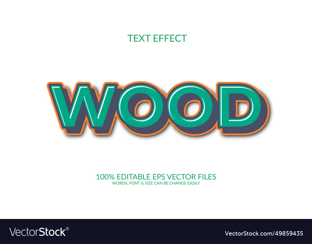 Wood eps 3d text effect design