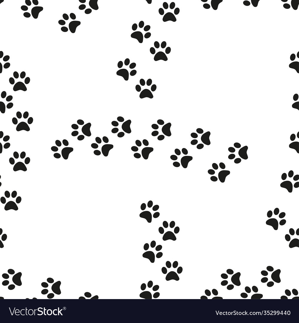 Animal footprint seamless pattern Royalty Free Vector Image