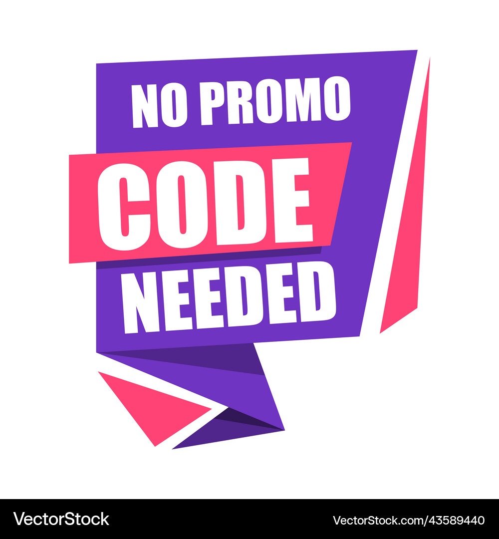 Badge no promo code needed Royalty Free Vector Image