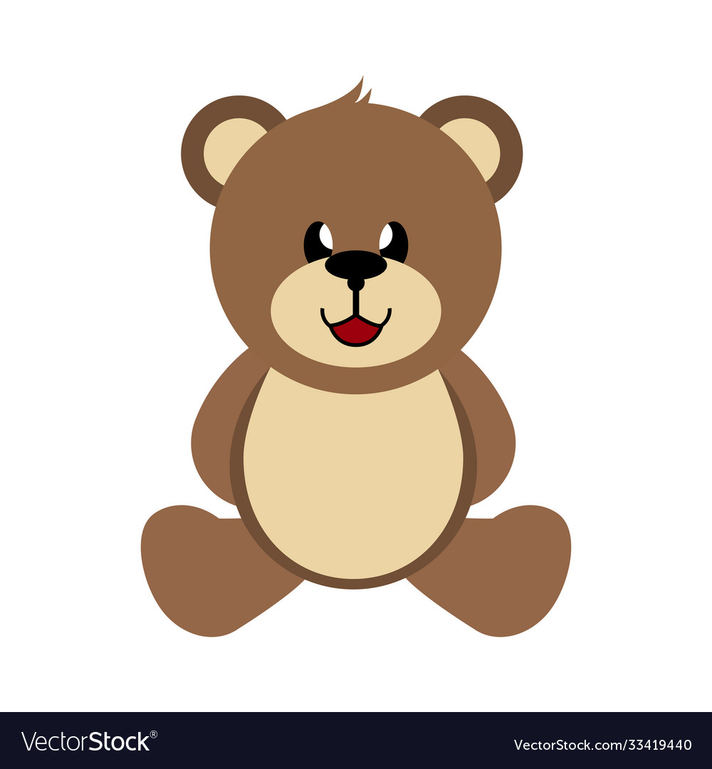 Bear simple color image children toy Royalty Free Vector