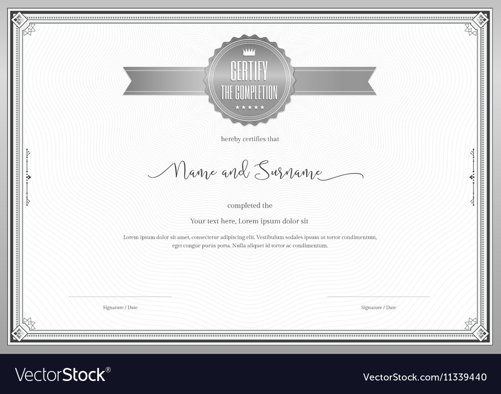 Certificate template for achievement