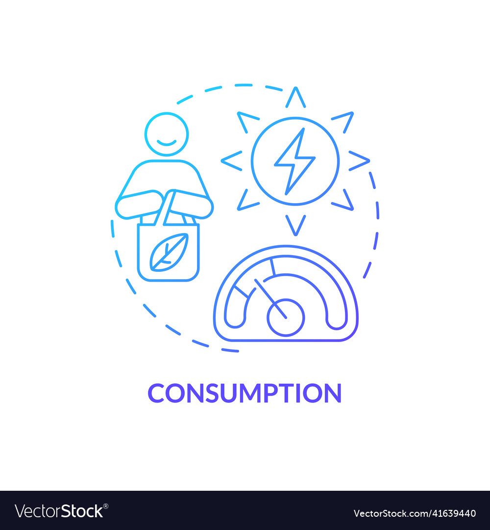 Consumption blue gradient concept icon