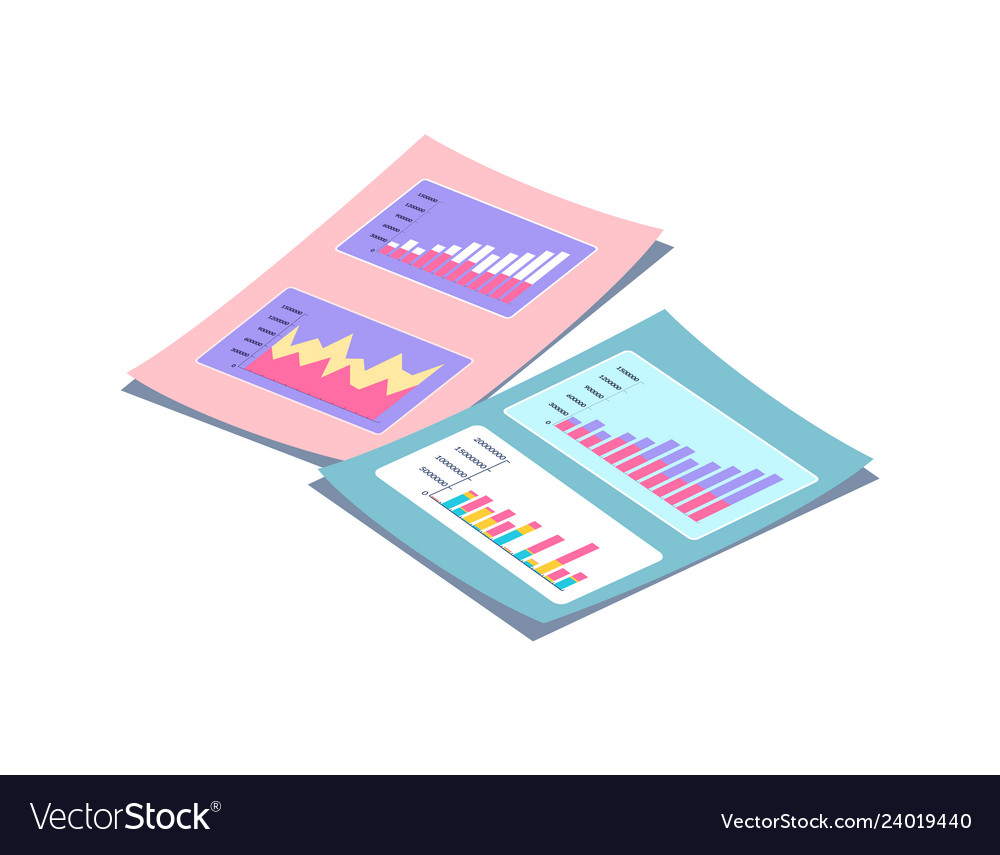 Documentation and reports with graphics table Vector Image
