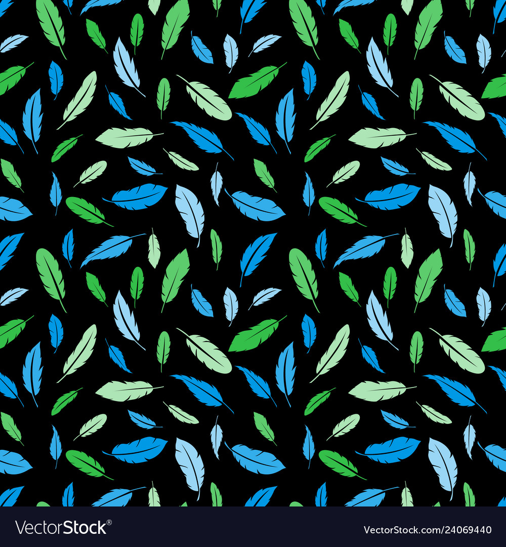 Feathers seamless pattern vector image Feathers seamless pattern