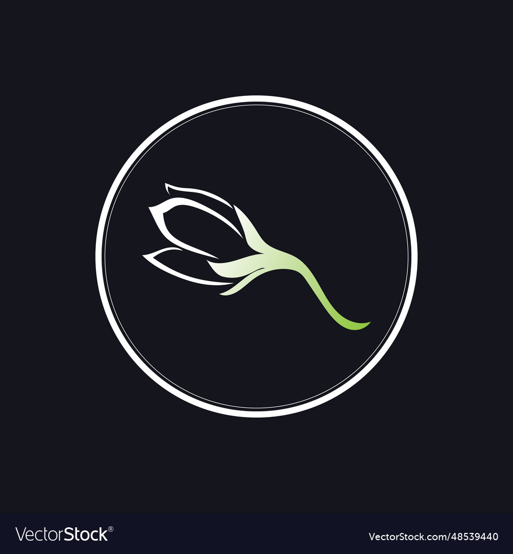 Jasmine element logo round emblem in minimal