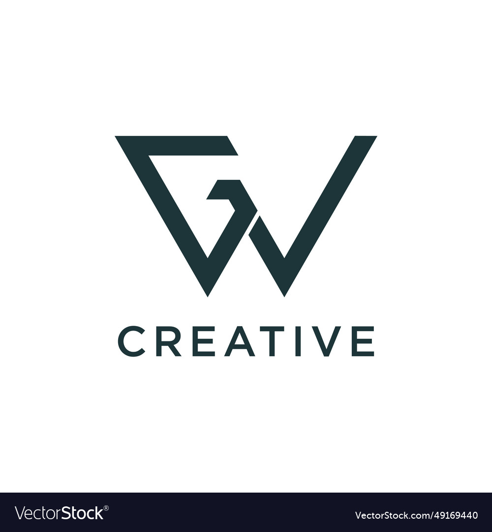 Letter Gw Modern Initial Creative Monogram Vector Image