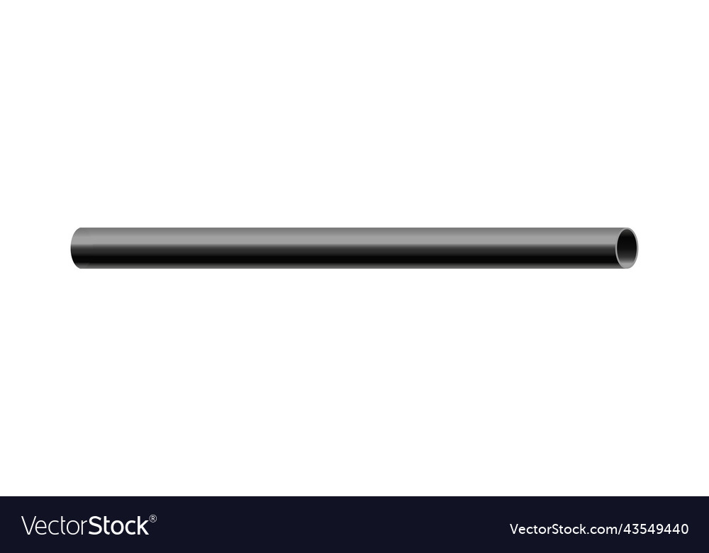 Plastic black pipe or tube template realistic